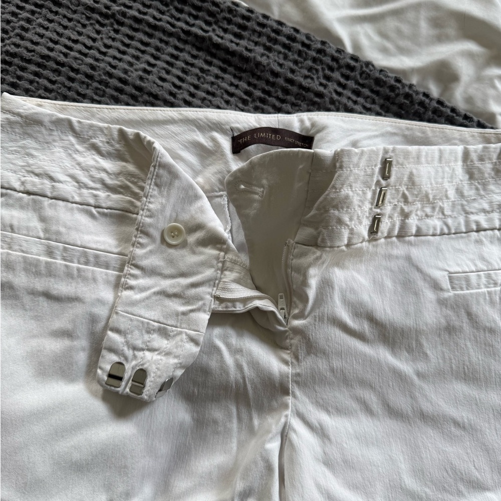 The limited White Trousers with Hook Closure